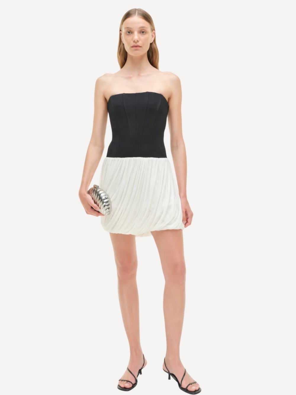SIMKHAI Josie Bustier Black and White Dress